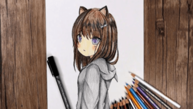 Anime:-R4evuuxqn4= Cat Drawing